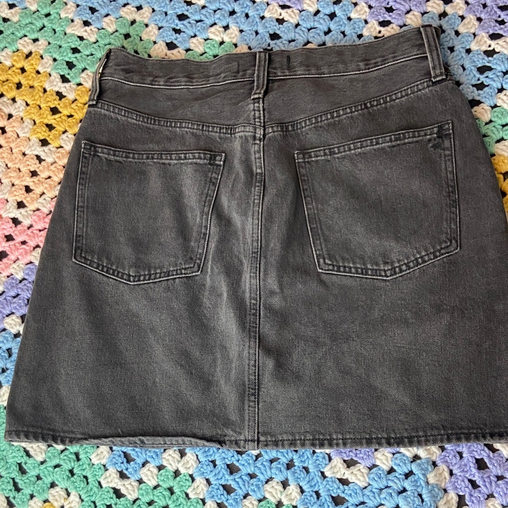 Madewell Grey A-Line Mini Jean Skirt Rigid Denim Size 28 - Picture 5 of 8